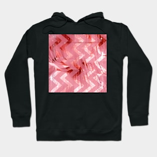 striped wavy pink glittered abstract digital pattern Hoodie